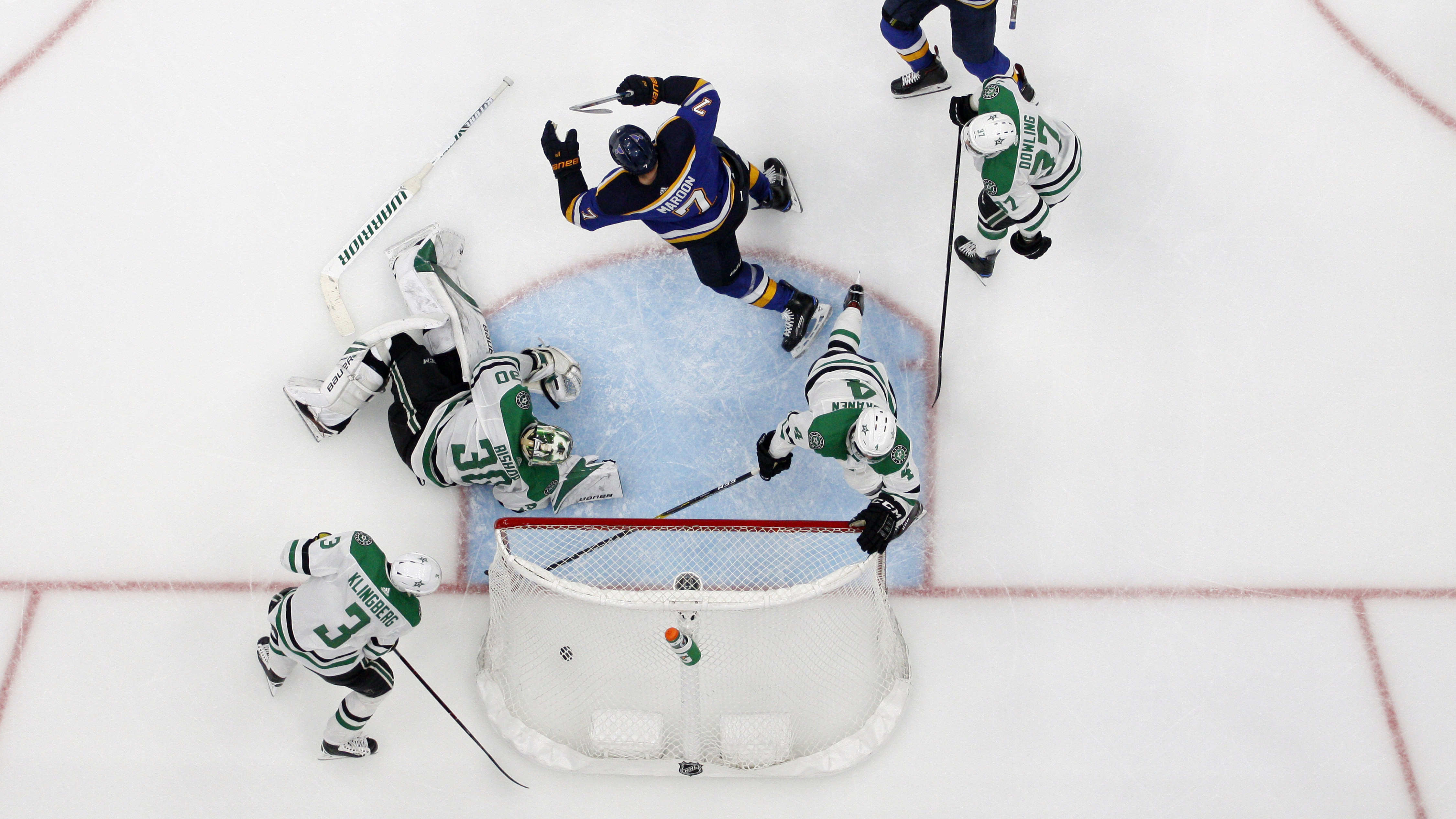 Maroon scores game-winner in double OT, lifts Blues to 2-1 Game 7 win over Stars