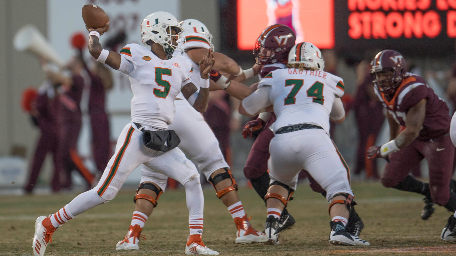 N'Kosi Perry helps Miami snap losing streak with 38-14 win over Virginia Tech