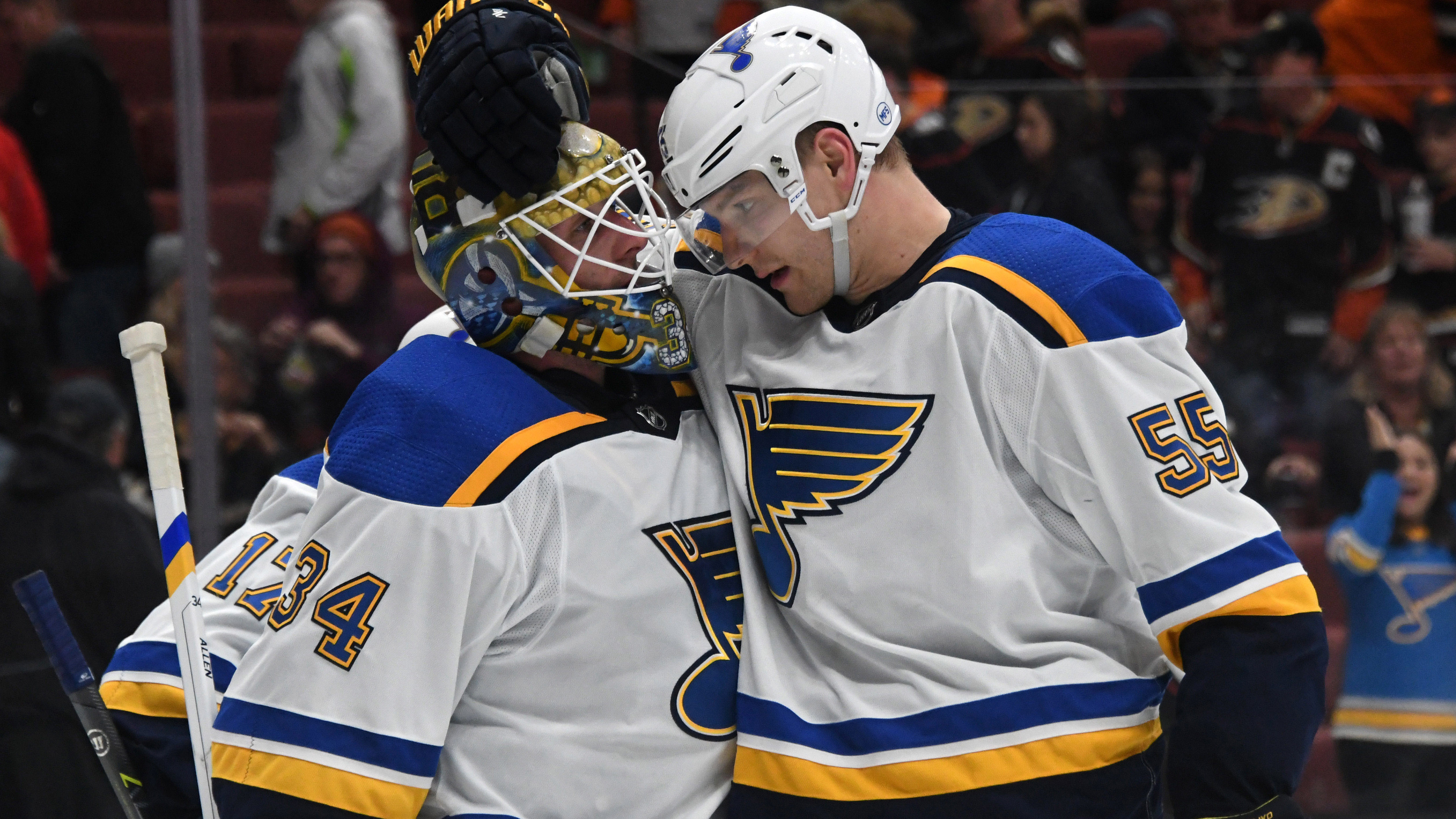 Blues continue offensive surge with 4-2 win over Ducks