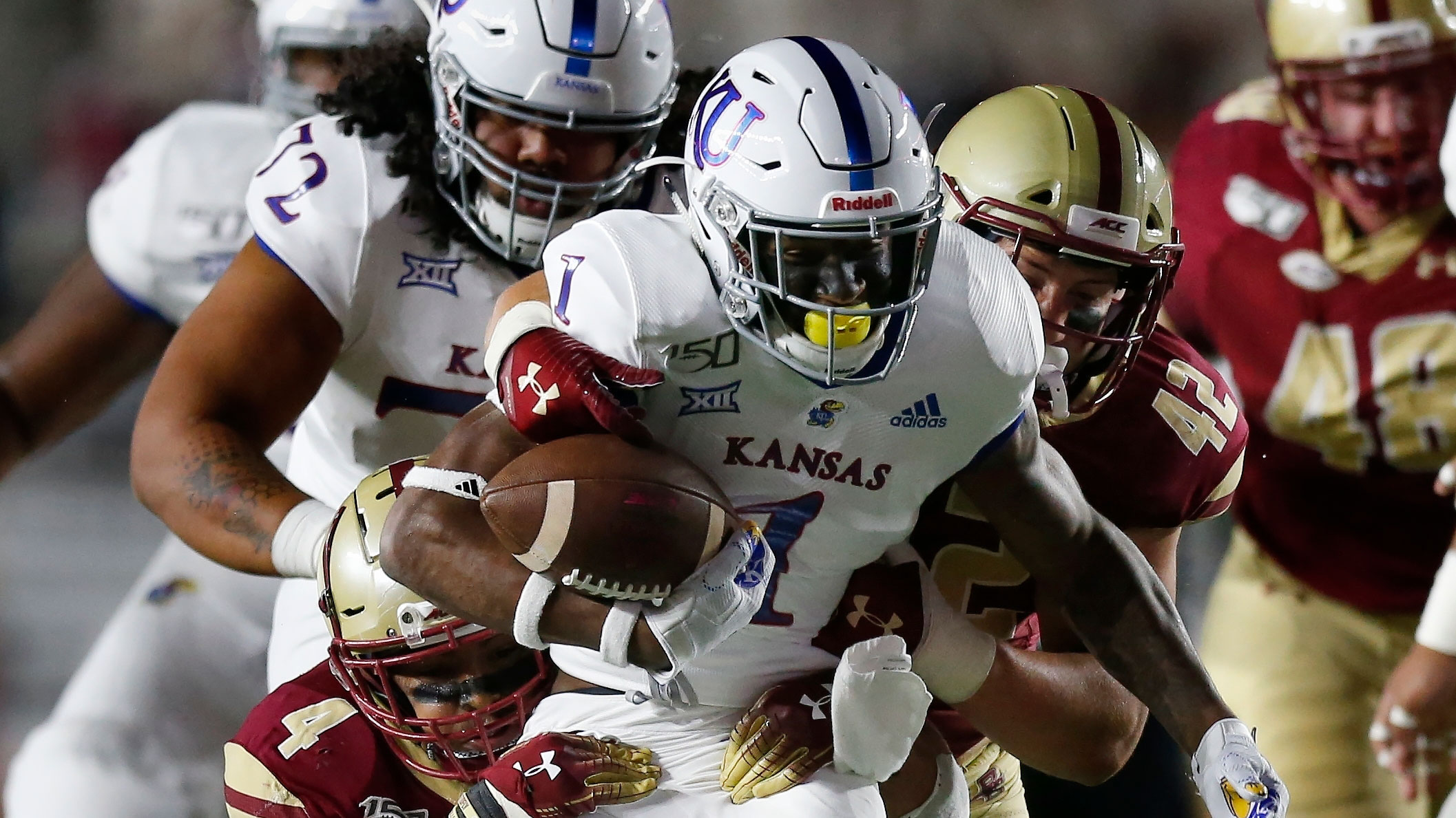 Kansas stuns Boston College 48-24, halts long road skid vs. Power Five schools