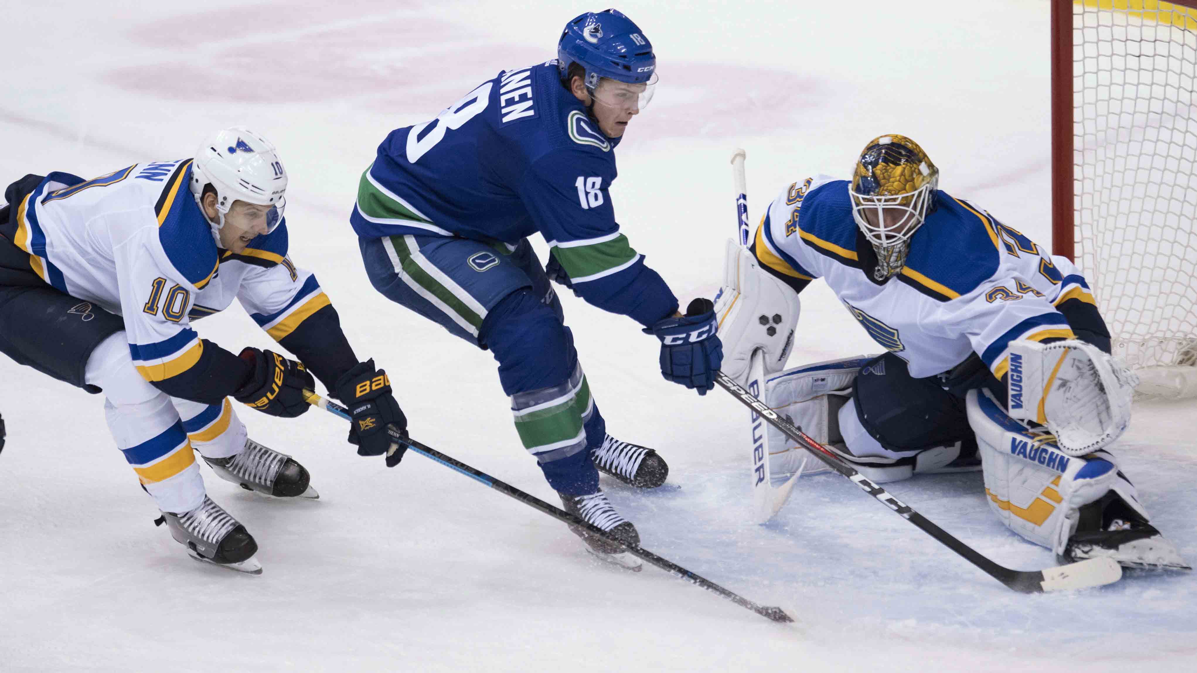 Blues can't capitalize on strong first period in 5-1 loss to Canucks
