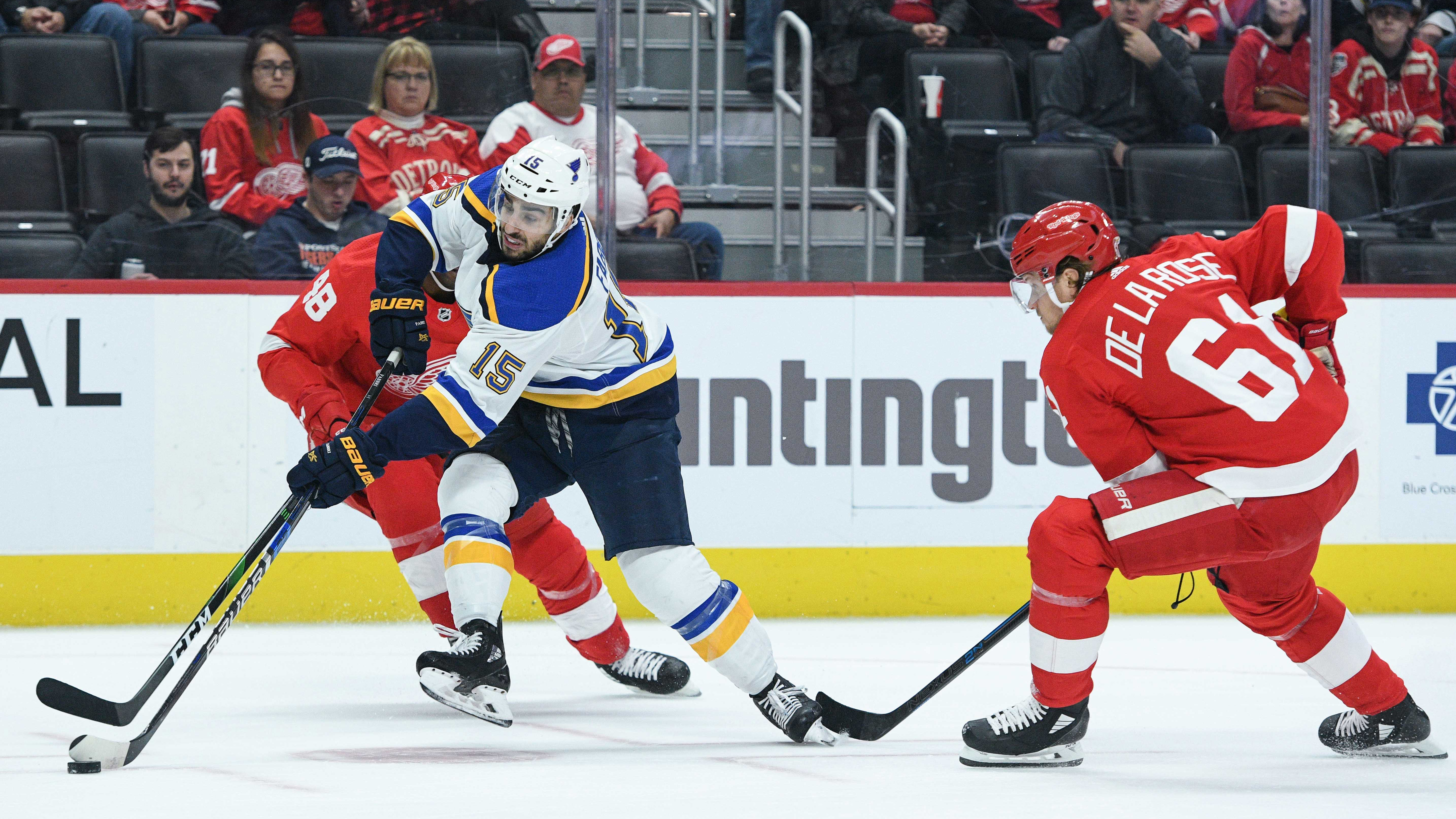 Blues deal Robby Fabbri to Red Wings for forward Jacob de la Rose