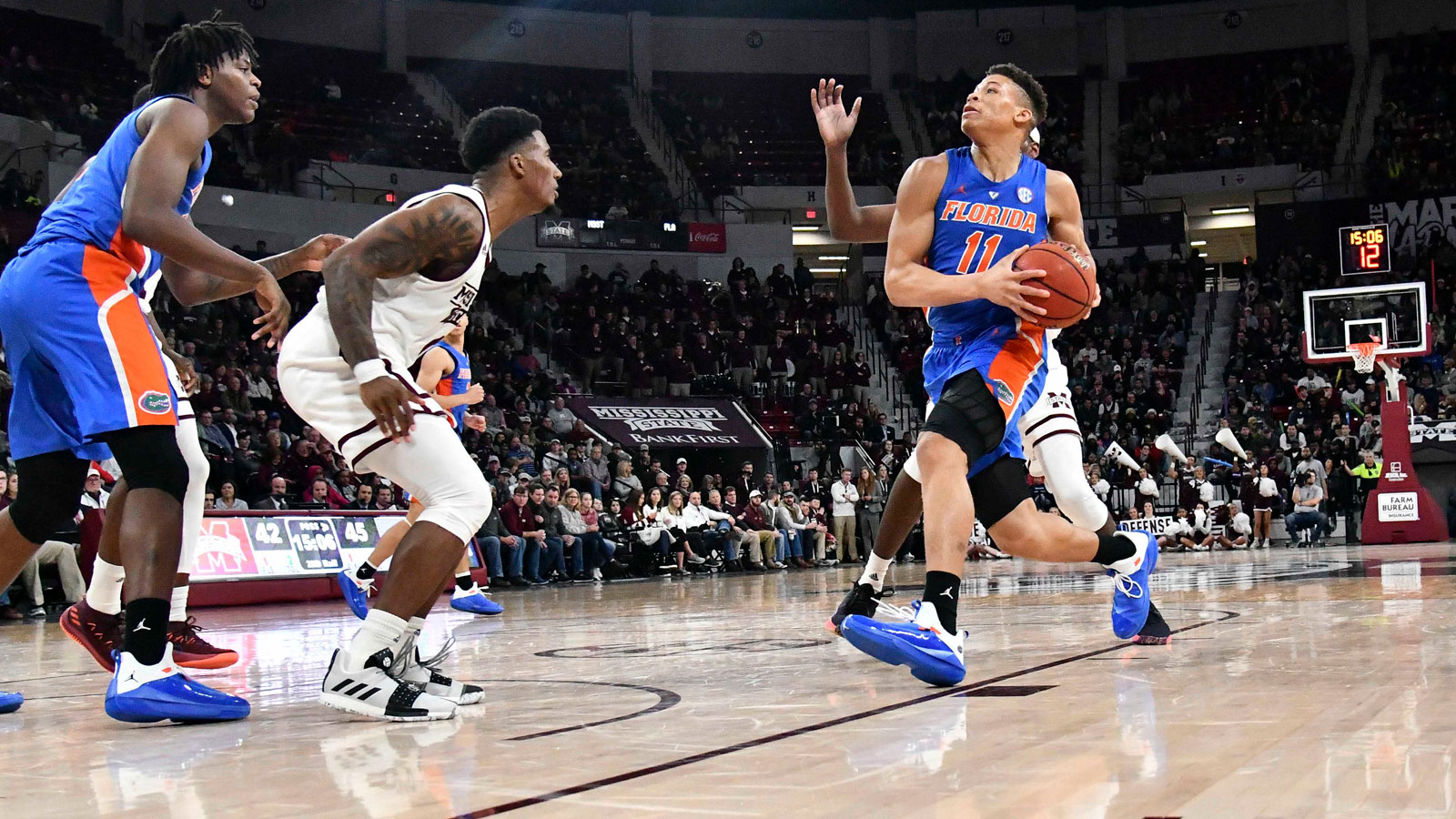 5 Gators score in double figures, but No. 24 Mississippi State comes out on top, 71-68