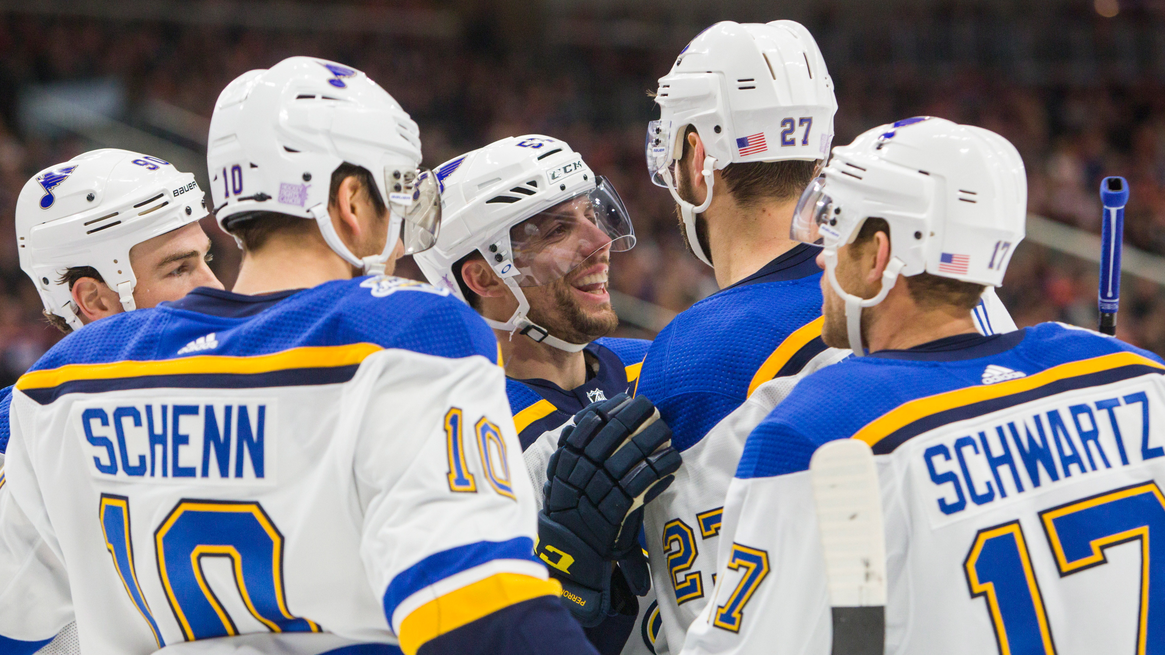 Blues fend off high-flying Oilers 5-2, winning sixth straight