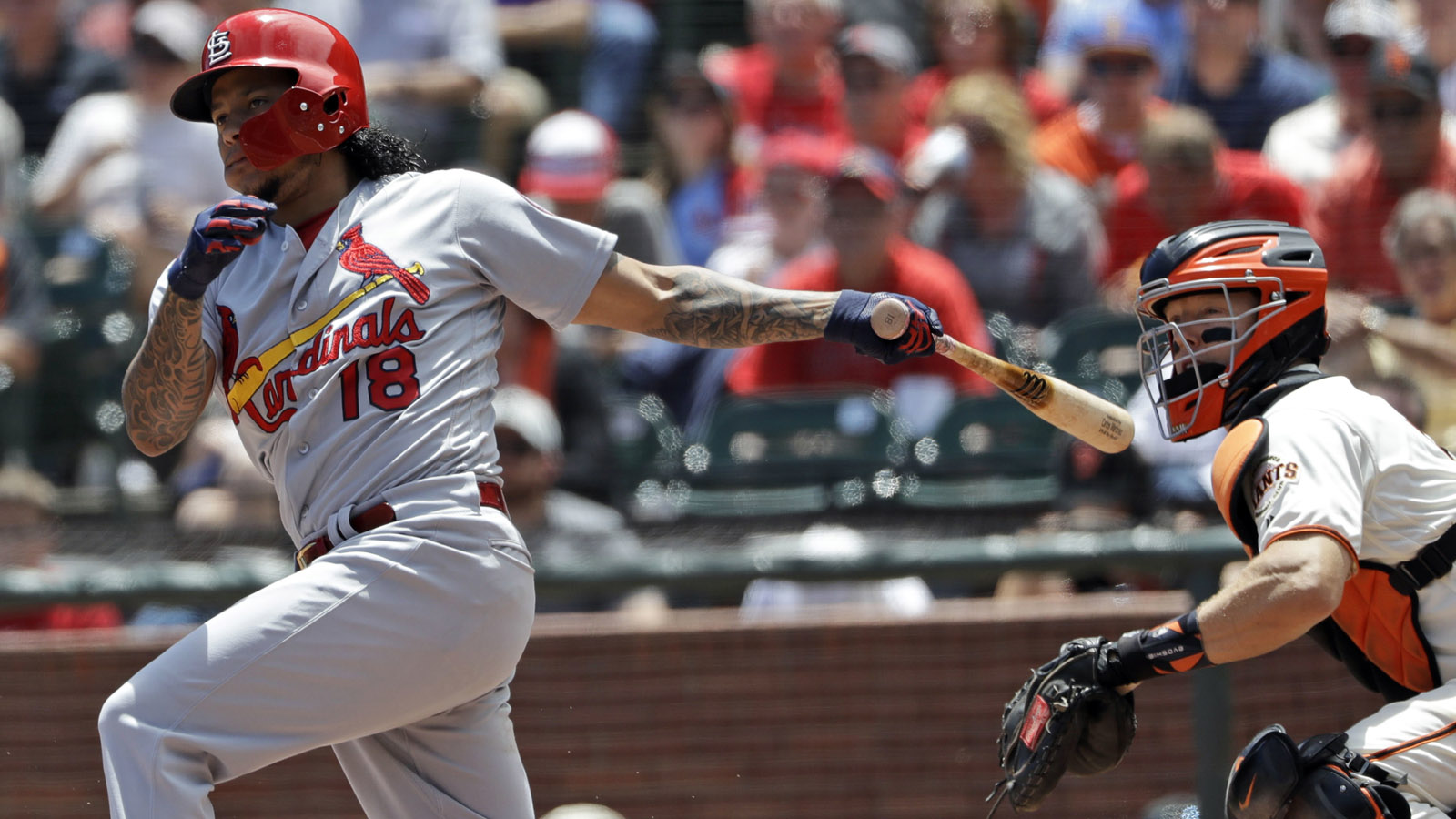 C. Martinez thrives on the mound, at the plate in Cardinals' 3-2 win over Giants