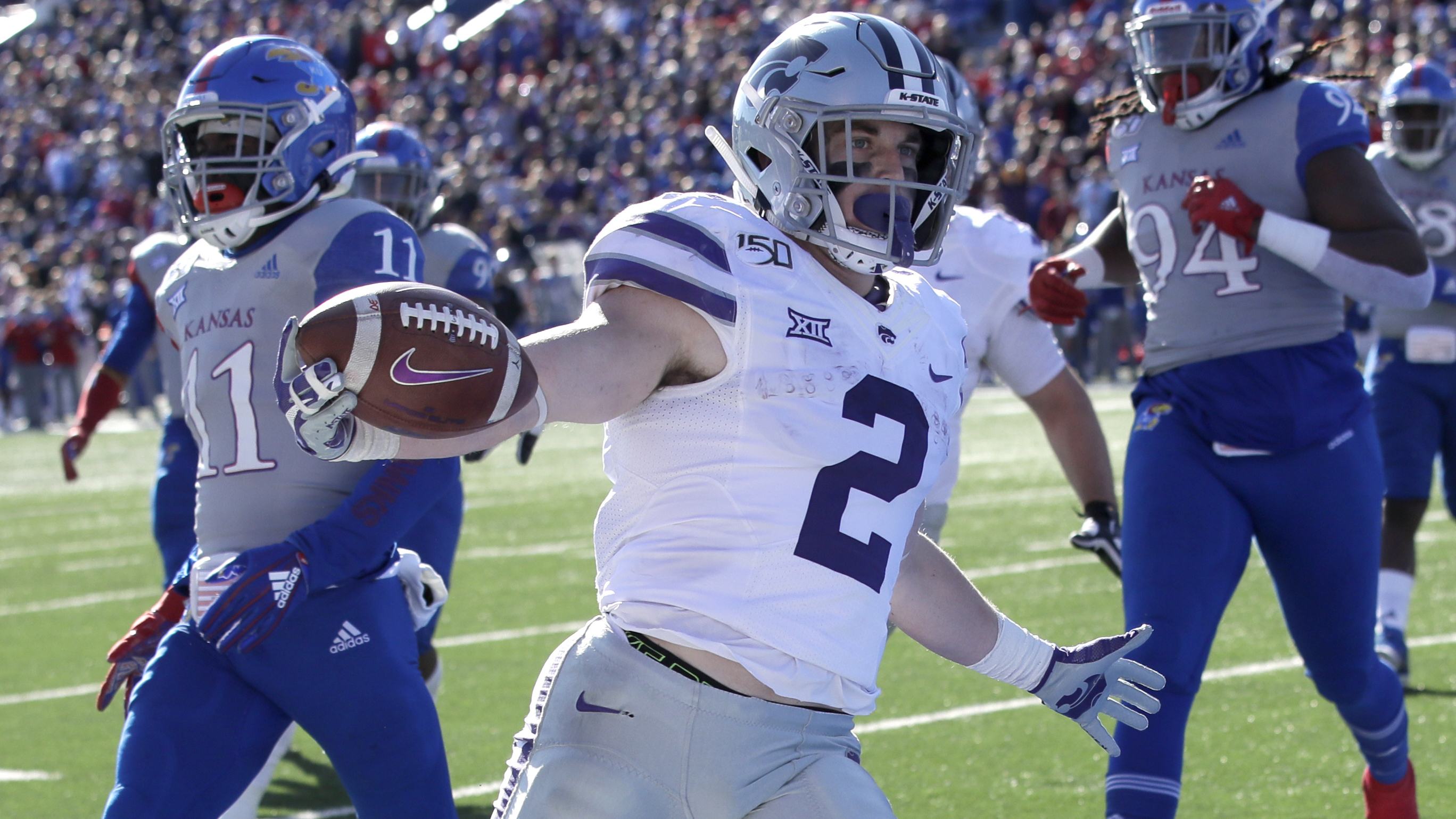 Five rushing touchdowns lead No. 22 Kansas State to 38-10 rout of Kansas