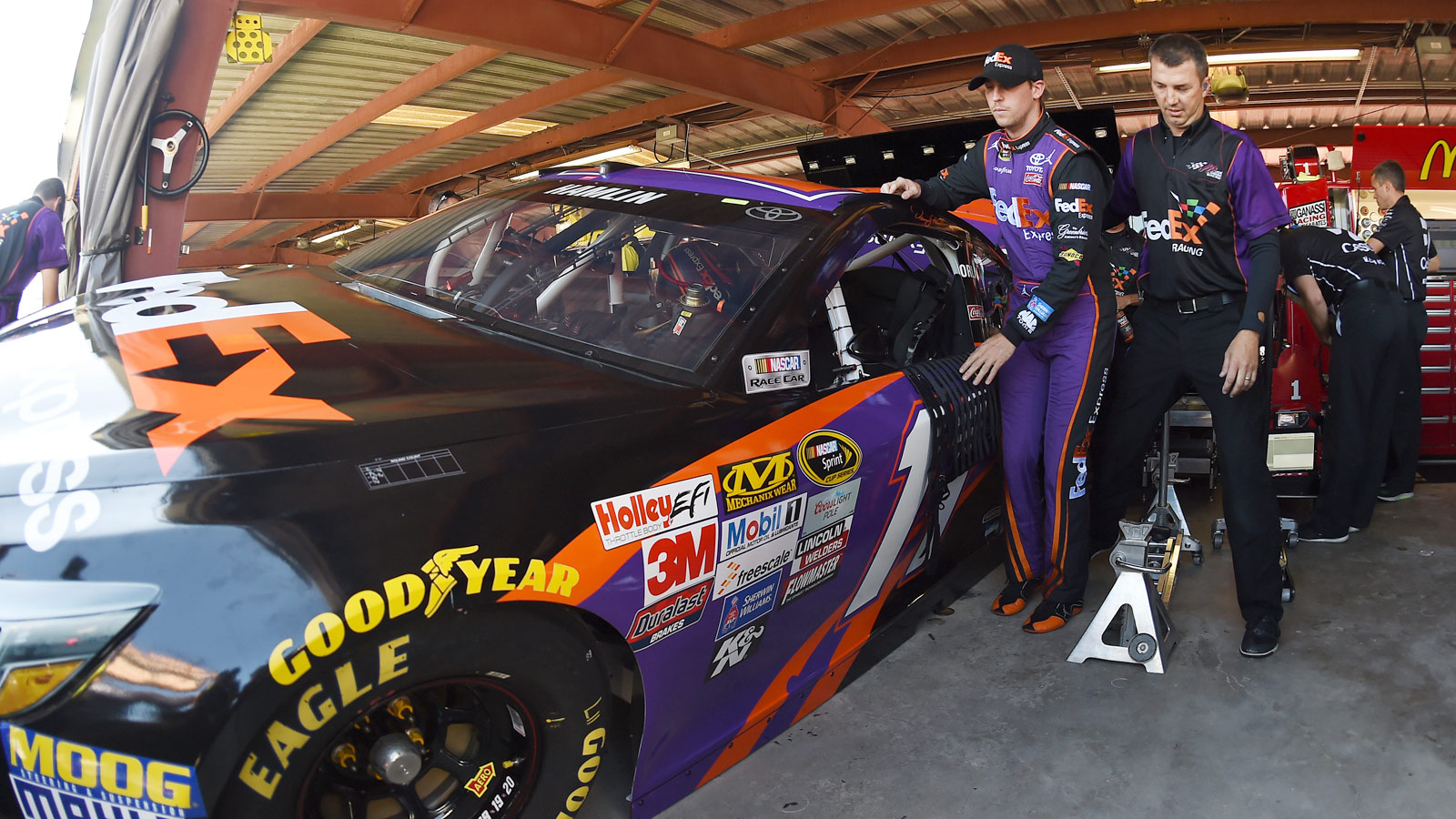 Tough guy: Denny Hamlin doesn't let ACL injury slow him down