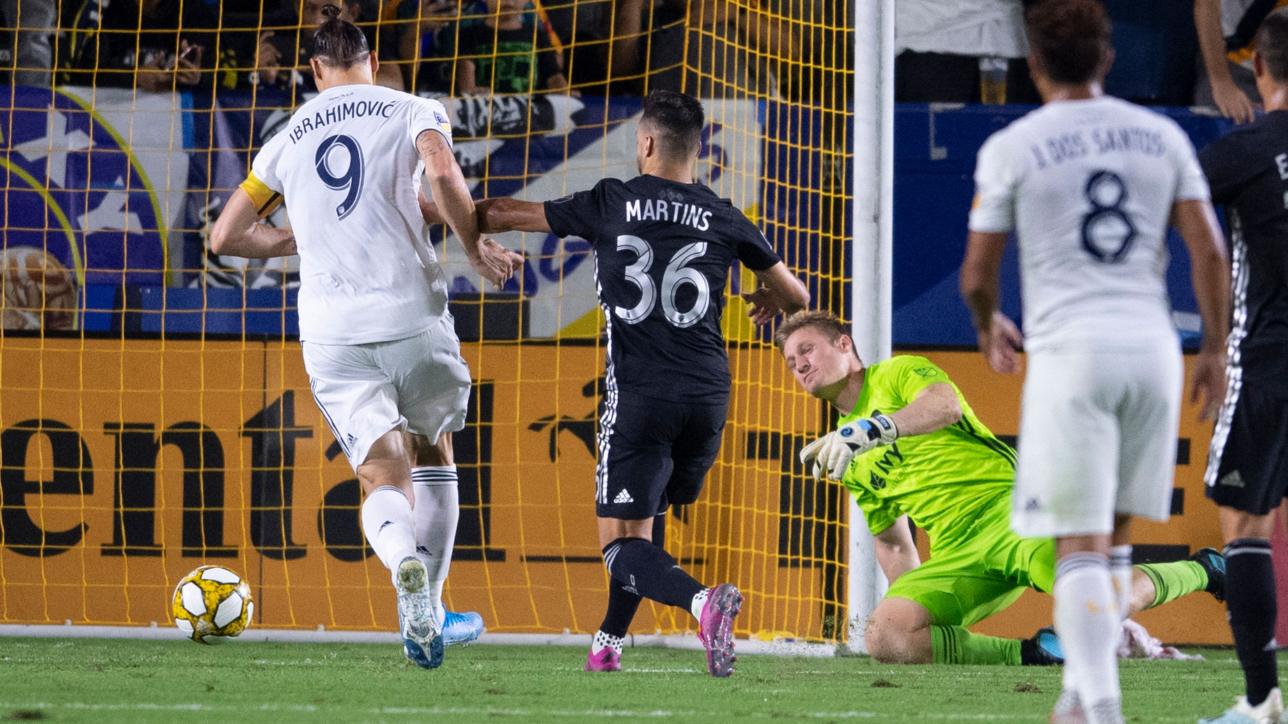 Ibrahimovic's hat trick sparks Galaxy in 7-2 rout of Sporting KC