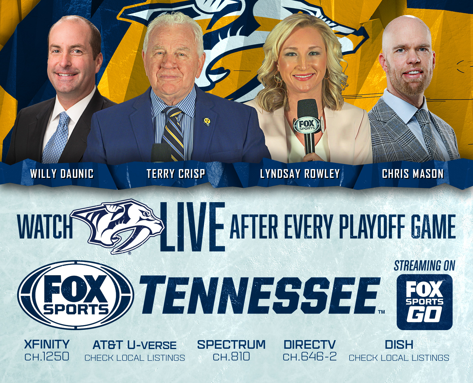 FOX Sports Tennessee, FOX Sports South to televise Predators LIVE Playoffs Edition following every second-round game