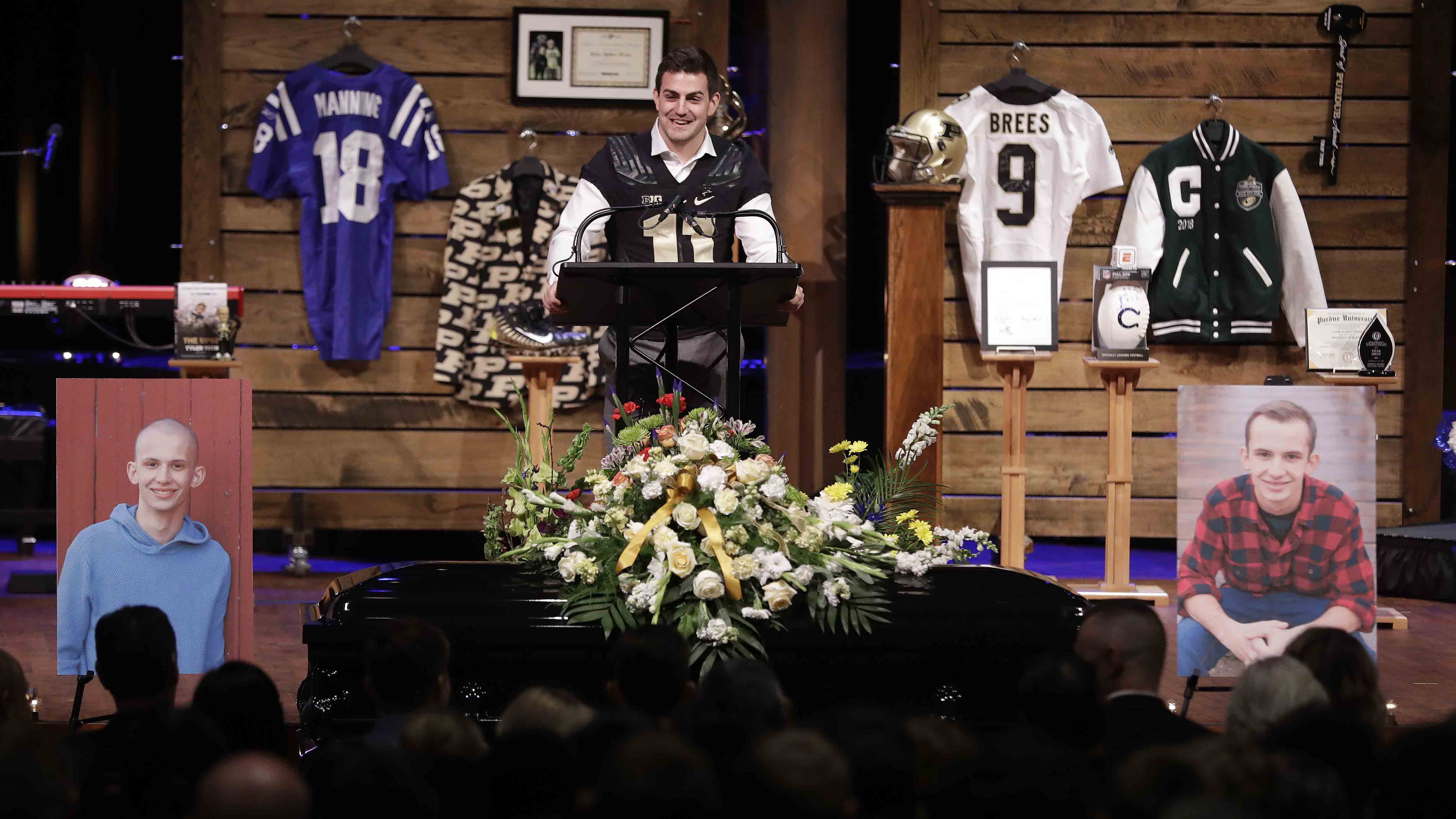 Hundreds attend funeral, celebrate life of Purdue superfan Tyler Trent