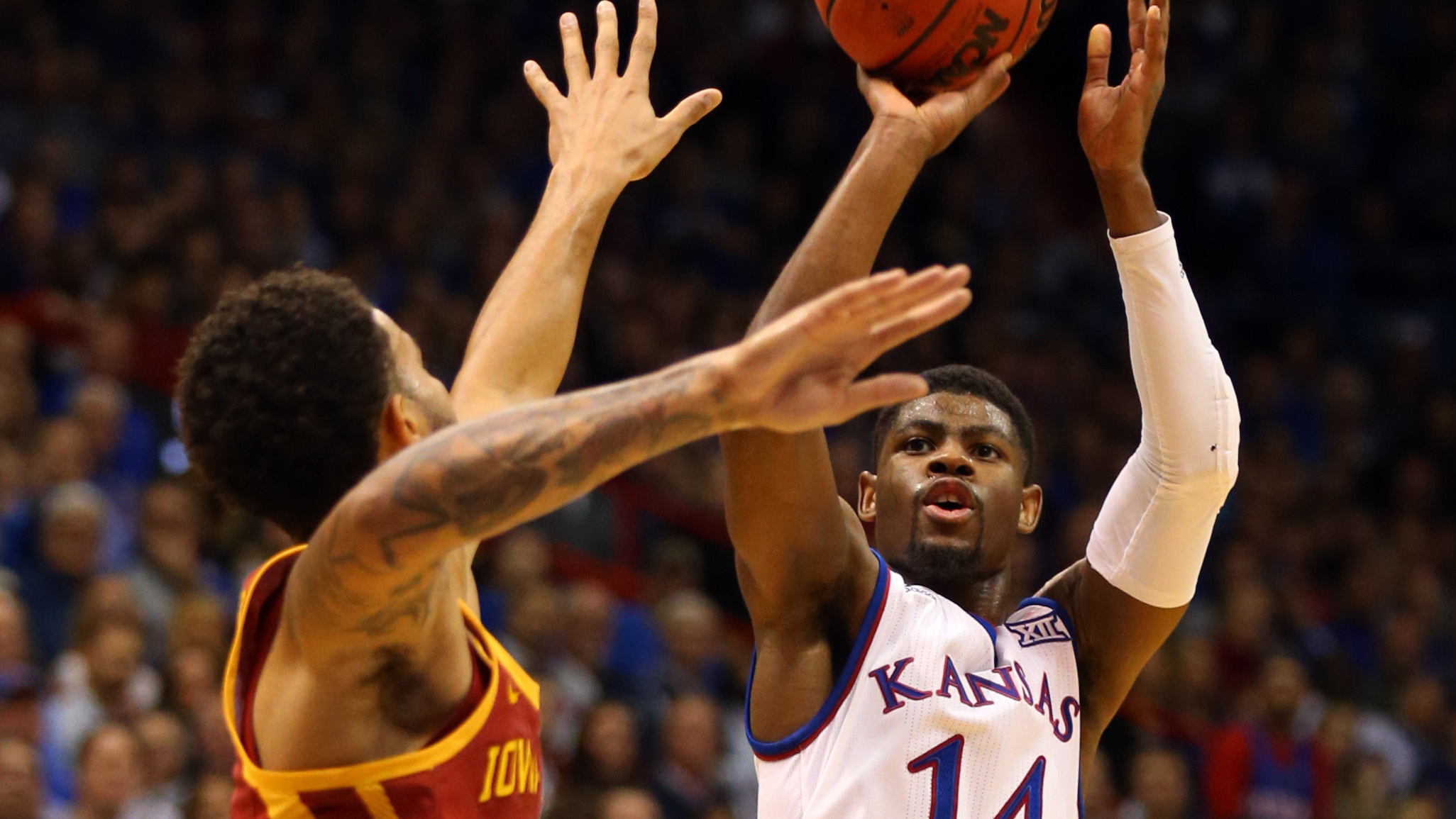 Newman's big night pushes Jayhawks past Cyclones