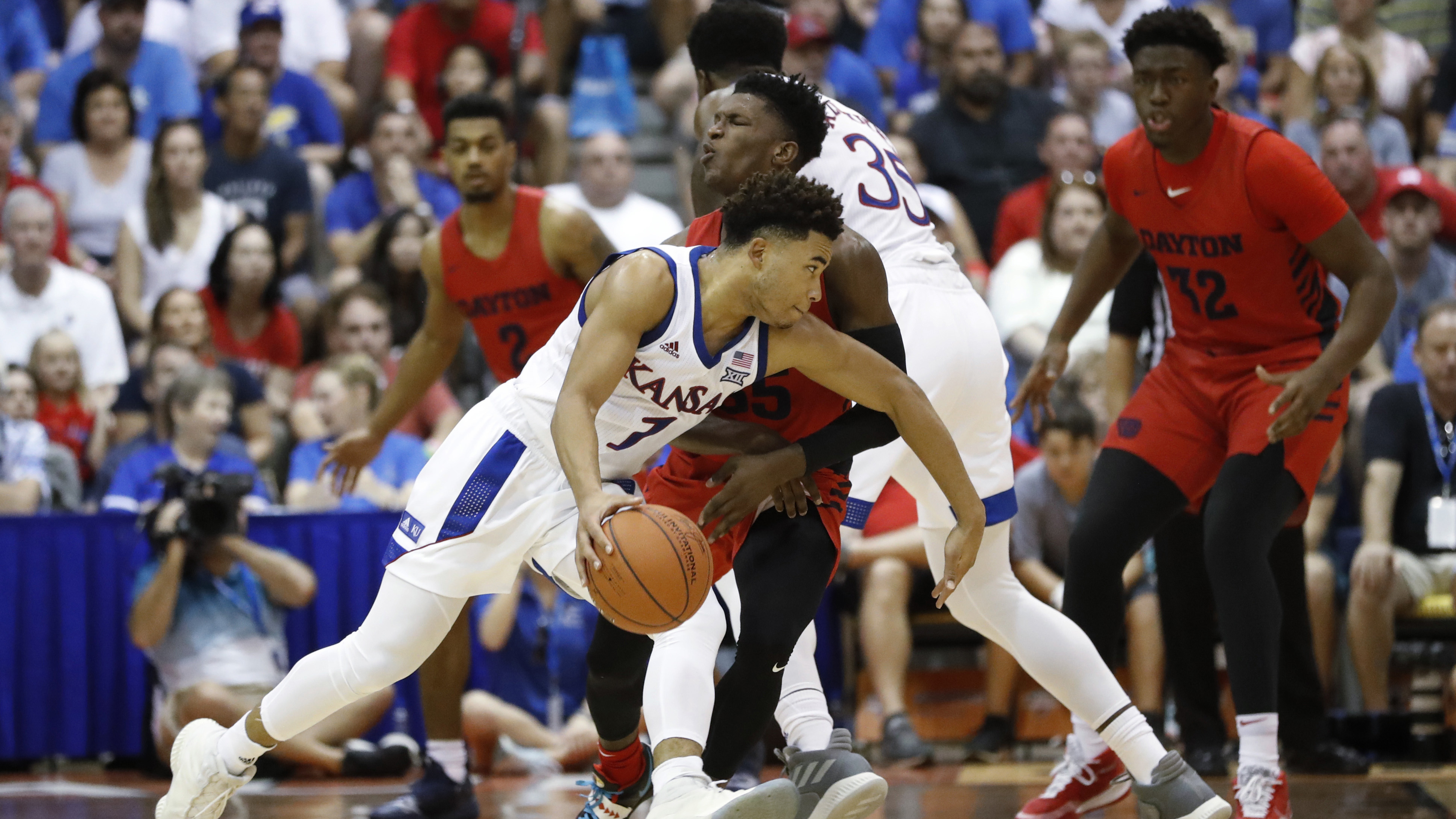 Kansas hangs on in overtime, wins Maui Invitational with 90-84 victory over Dayton