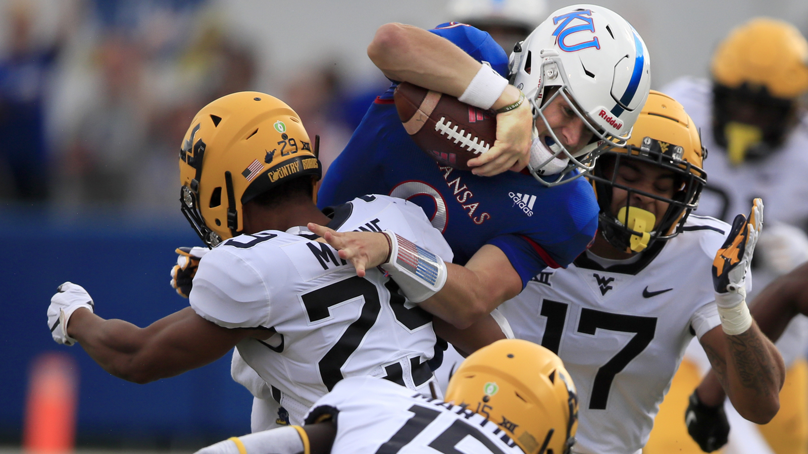 Jayhawks fall 29-24 to Mountaineers in Big 12 opener