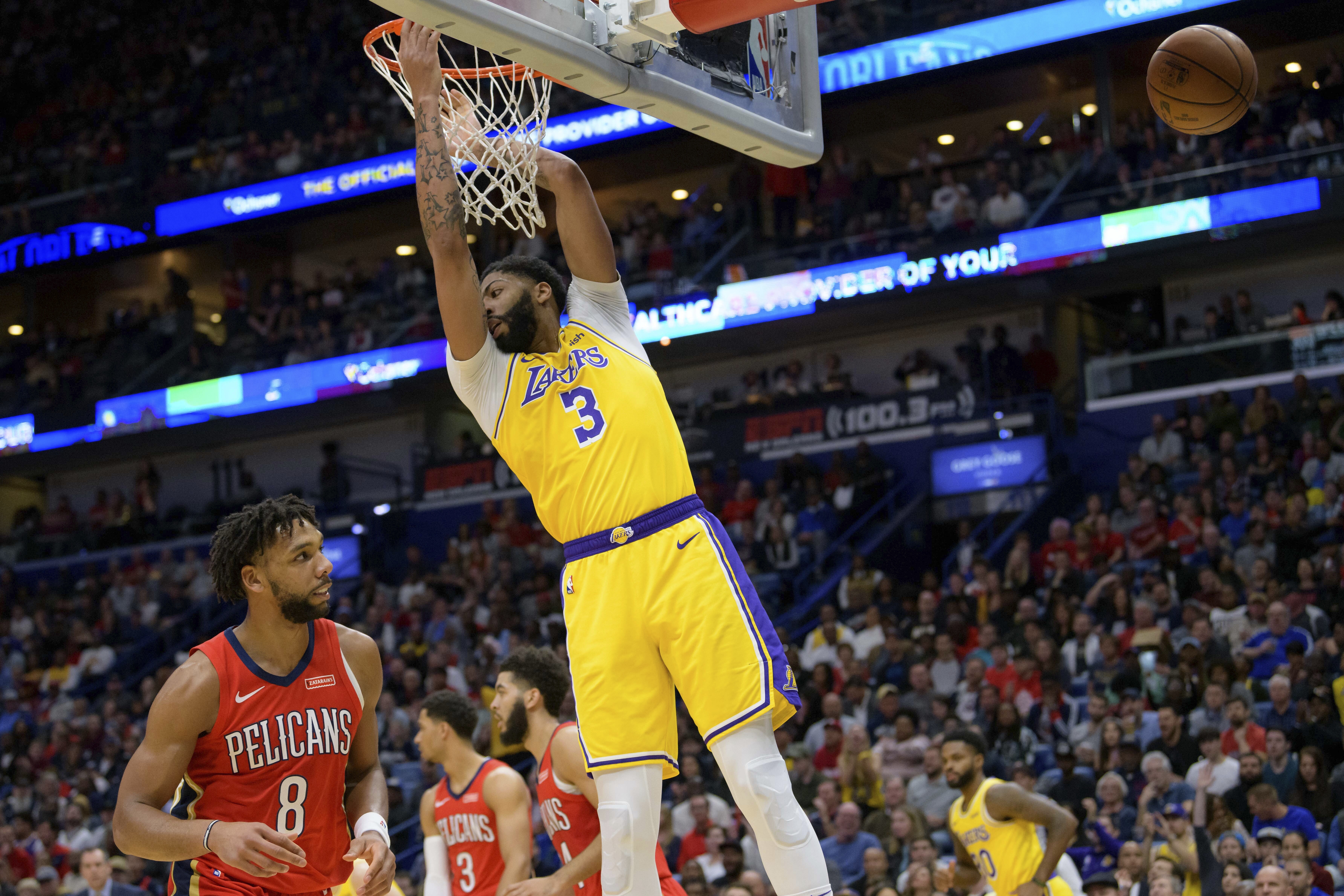 Davis’ 41 points lead Lakers past Pelicans, 114-110