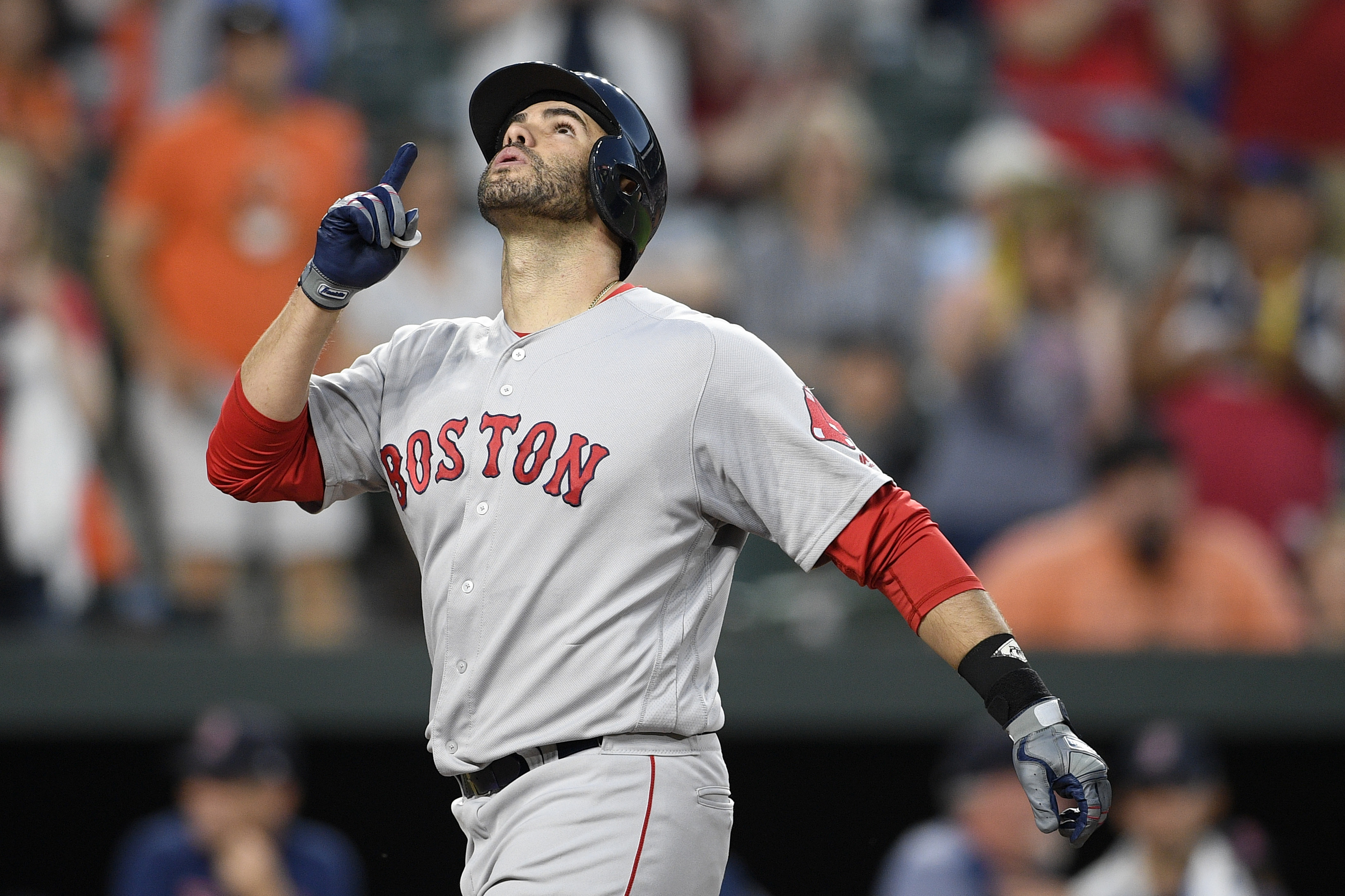 Martinez hits 2 of Boston's 6 HRs in 13-2 rout of Orioles