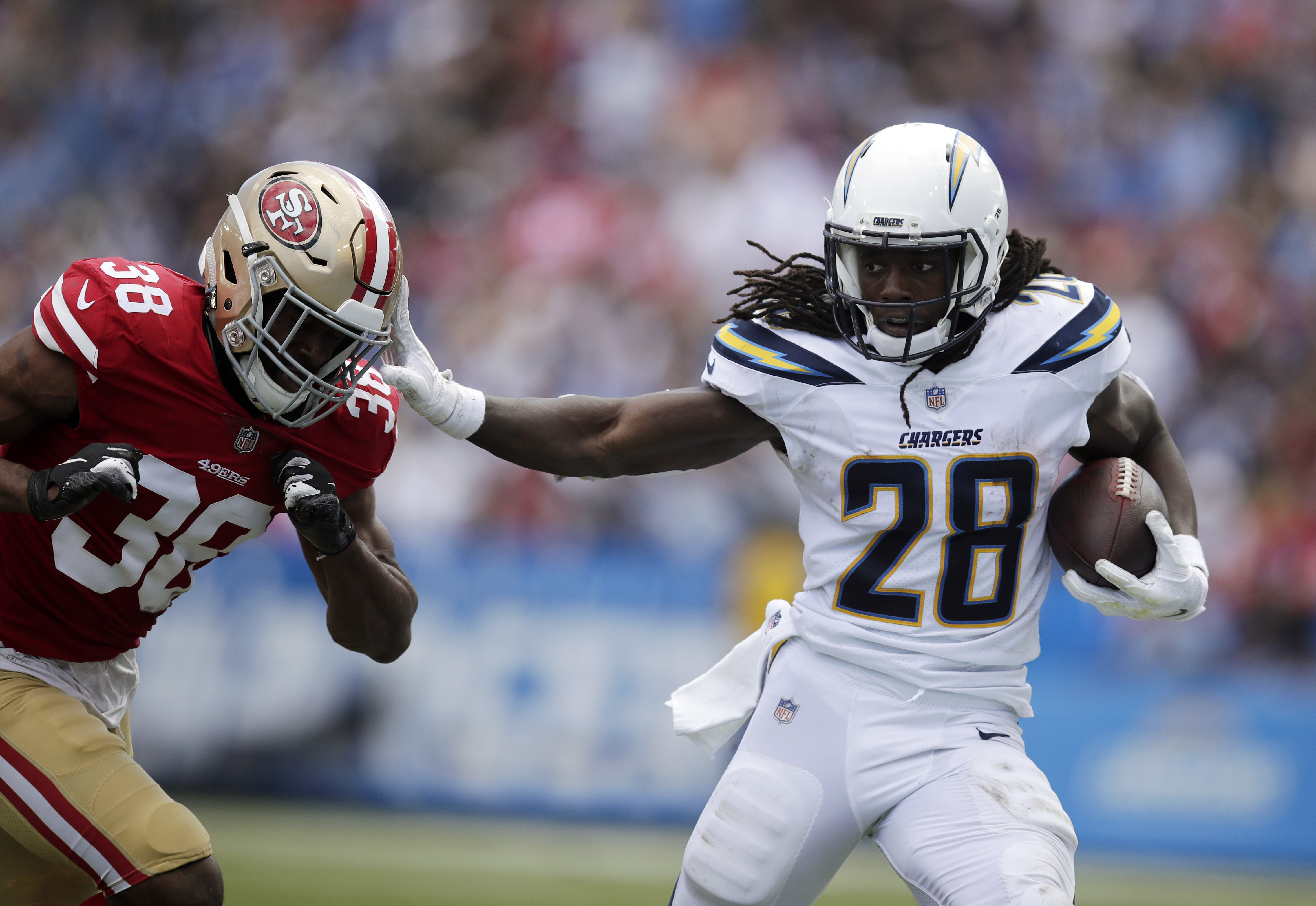 Rivers throws for 3 TDs as Chargers rally  to beat 49ers