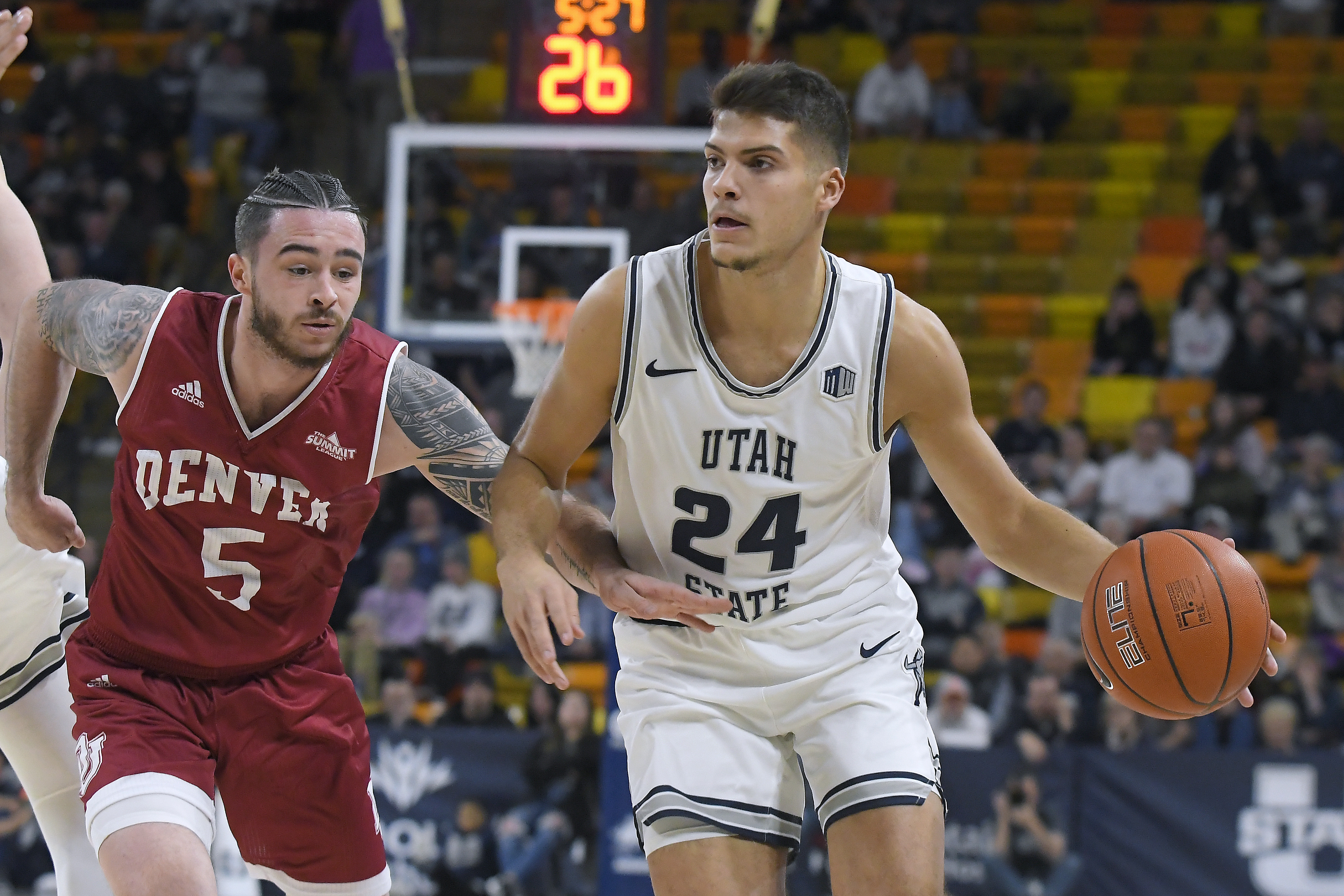 No. 17 Utah State routs Denver 97-56