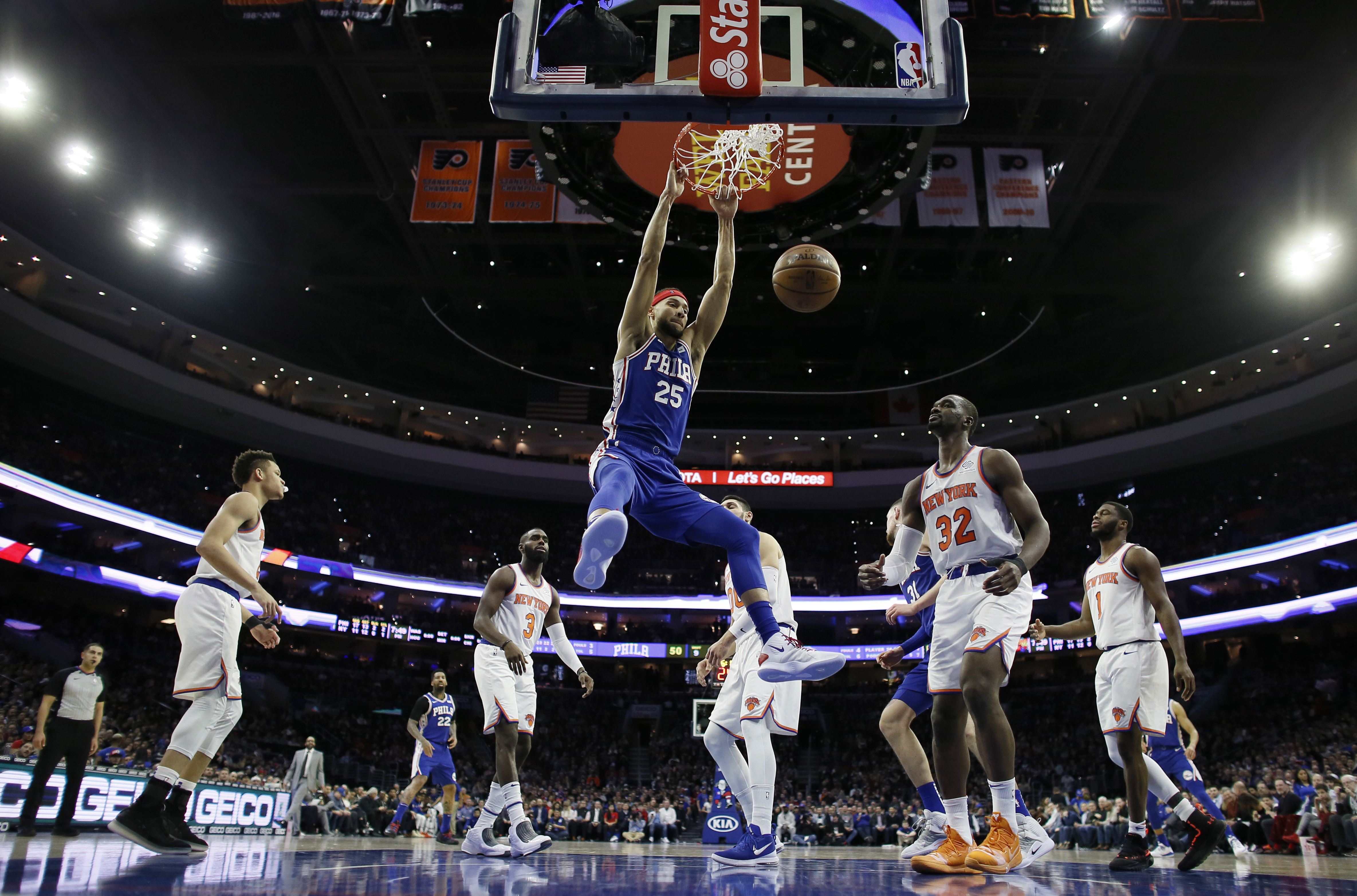 Embiid, Simmons help 76ers end slump, beat Knicks 131-109