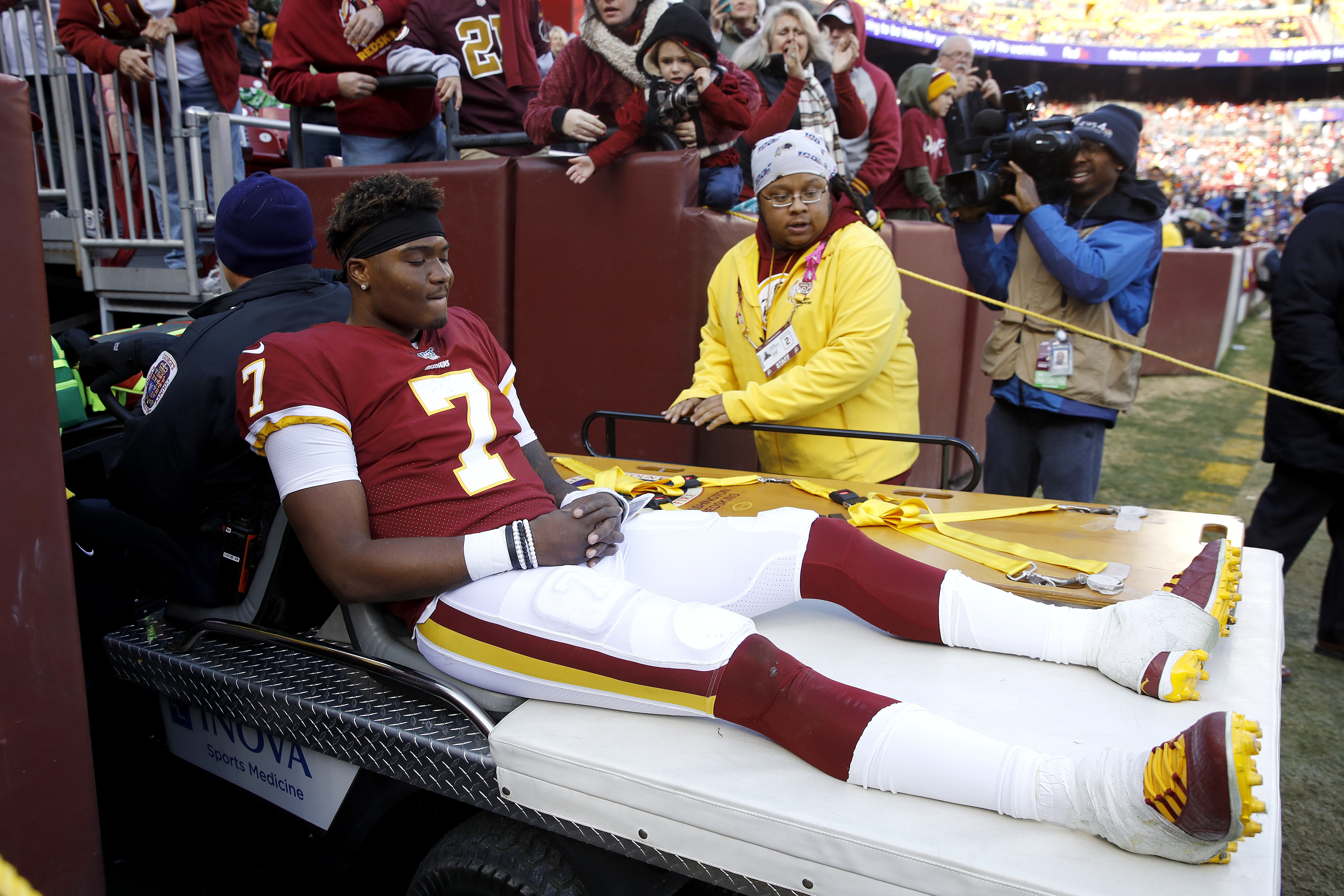 QB Dwayne Haskins injures ankle in Redskins' loss to Giants