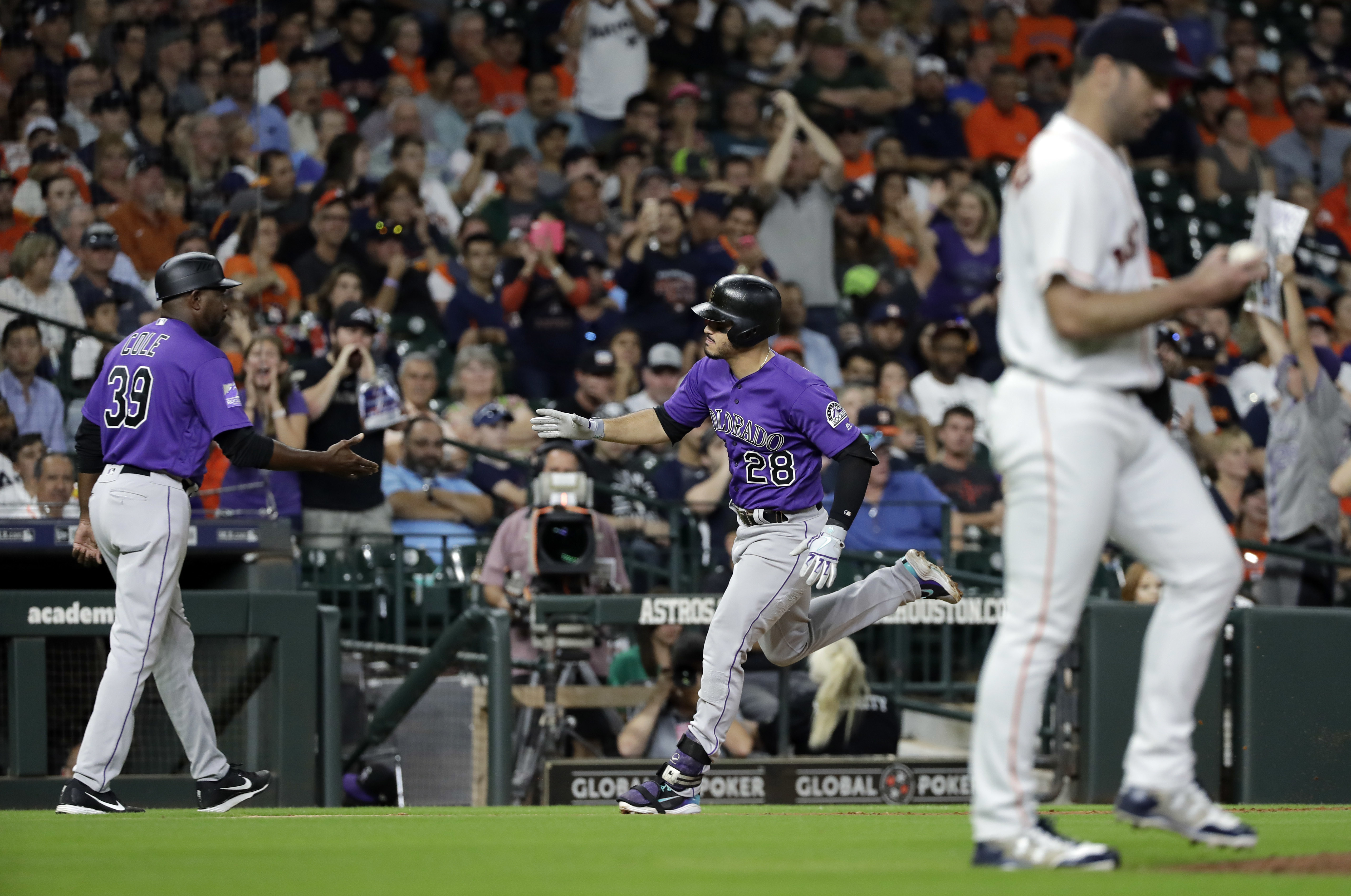 Arenado’s 30th HR helps Rockies over Verlander, Astros 5-1