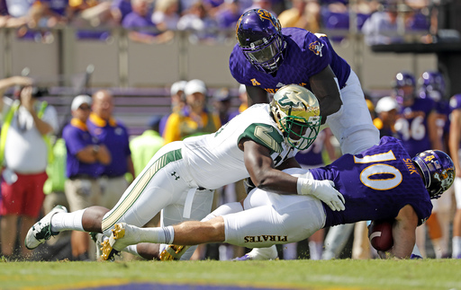 Flowers, No. 18 USF remain perfect, rout ECU 61-31 (Sep 30, 2017)