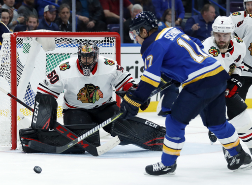 Schwartz has hat trick in Blues' 5-2 victory over Blackhawks