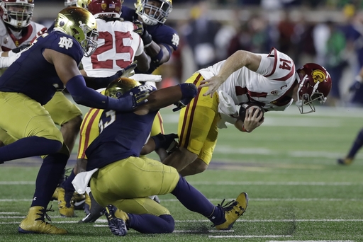 No. 13 Notre Dame hammers No. 11 USC 49-14 (Oct 21, 2017)