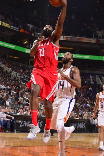 Harden, Rockets score 90 in 1st half and rout Suns 142-116 (Nov 16, 2017)