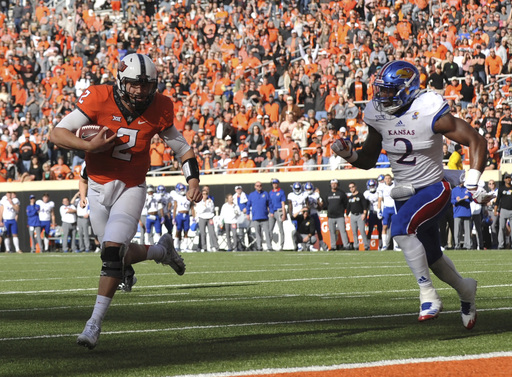 Rudolph, No. 18 Oklahoma State rolls over Kansas (Nov 25, 2017)