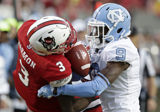 Hines' career day leads NC State past UNC, 33-21 (Nov 25, 2017)