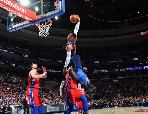 Westbrook triple-double keys OKC in 3OT thriller vs 76ers (Dec 15, 2017)