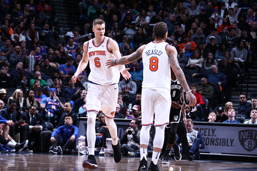 Porzingis, Beasley help Knicks beat Nets in opener of trip (Jan 15, 2018)