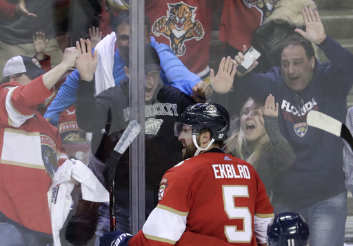 Ekblad scores in OT, Panthers beat Gallant, Golden Knights