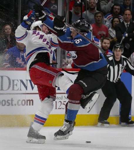 Avalanche roll to 9th straight win, 3-1 over Rangers