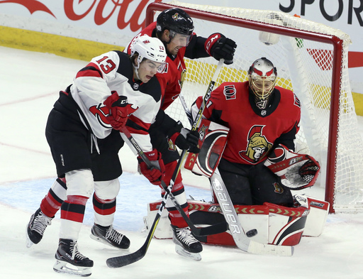 Duchene leads undermanned Senators to 5-3 win over Devils