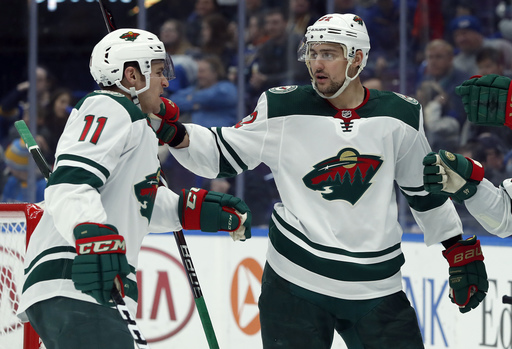 Wild score 6 straight goals to knock off Blues 6-2