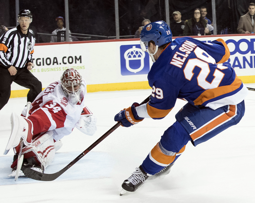 Nelson’s 3rd goal lifts Islanders over Red Wings 7-6 in OT