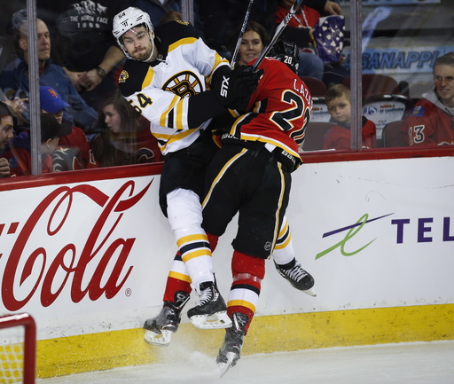 Marchand scores in OT to lift Bruins over Flames 2-1