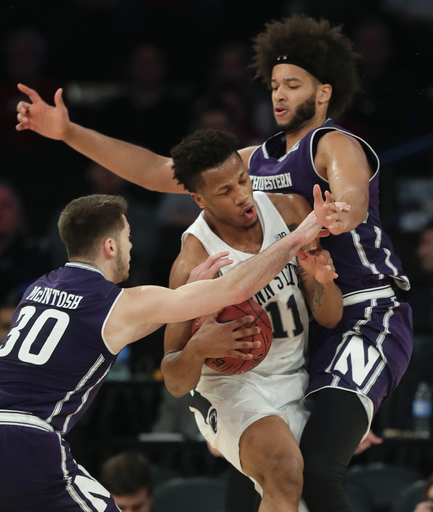 Carr scores 25, leads late run as Penn State wins 65-57