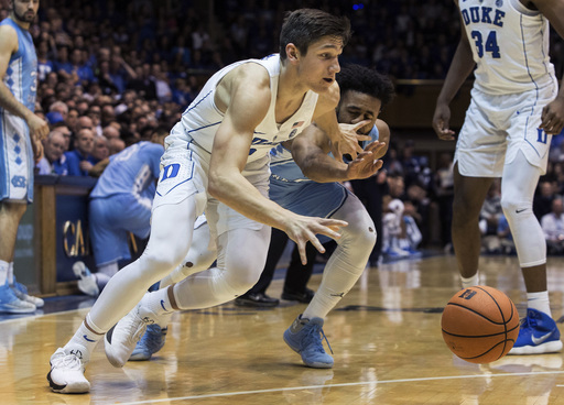 Bagley’s big 2nd half leads No. 5 Duke past No. 9 UNC, 74-64