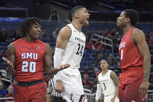 No. 8 Cincinnati tops SMU 61-51 in AAC quarters