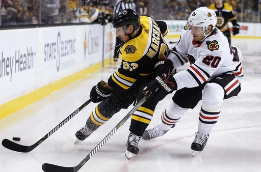 Marchand out with upper-body injury against Blackhawks