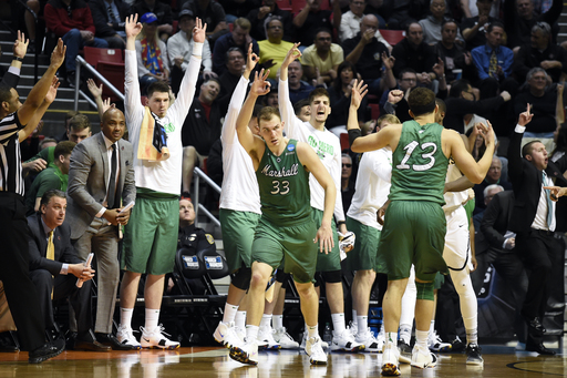 Elmore’s 27 lead 13th-seeded Marshall over Wichita St 81-75