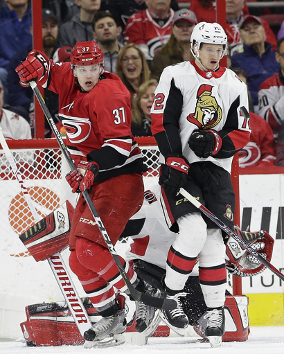 Foegele scores in NHL debut, Carolina beats Senators 4-1