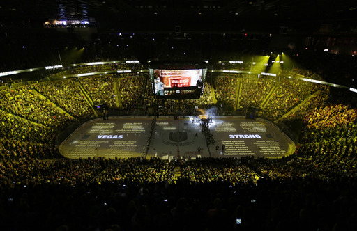 Vegas NHL team retires jersey 58 to honor shooting victims