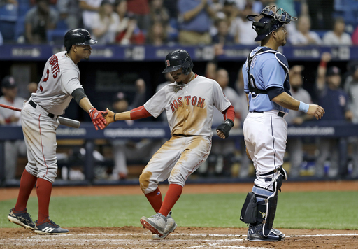 Velazquez, Red Sox take 3 of 4 from the Rays with 2-1 win