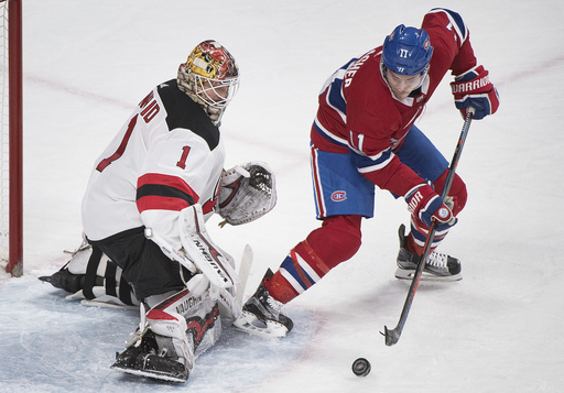 Hall scores short-handed, Devils rally to beat Canadiens 2-1