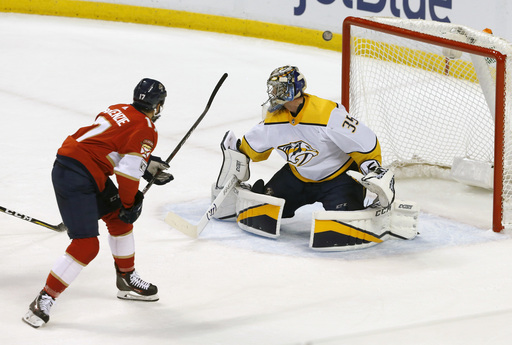 Forsberg’s goal with 0.6 left disallowed, Panthers top Preds