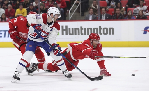 Deslauriers scores 2 to help Canadiens beat Red Wings 4-3