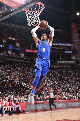 Westbrook and George help Thunder over Rockets 108-102